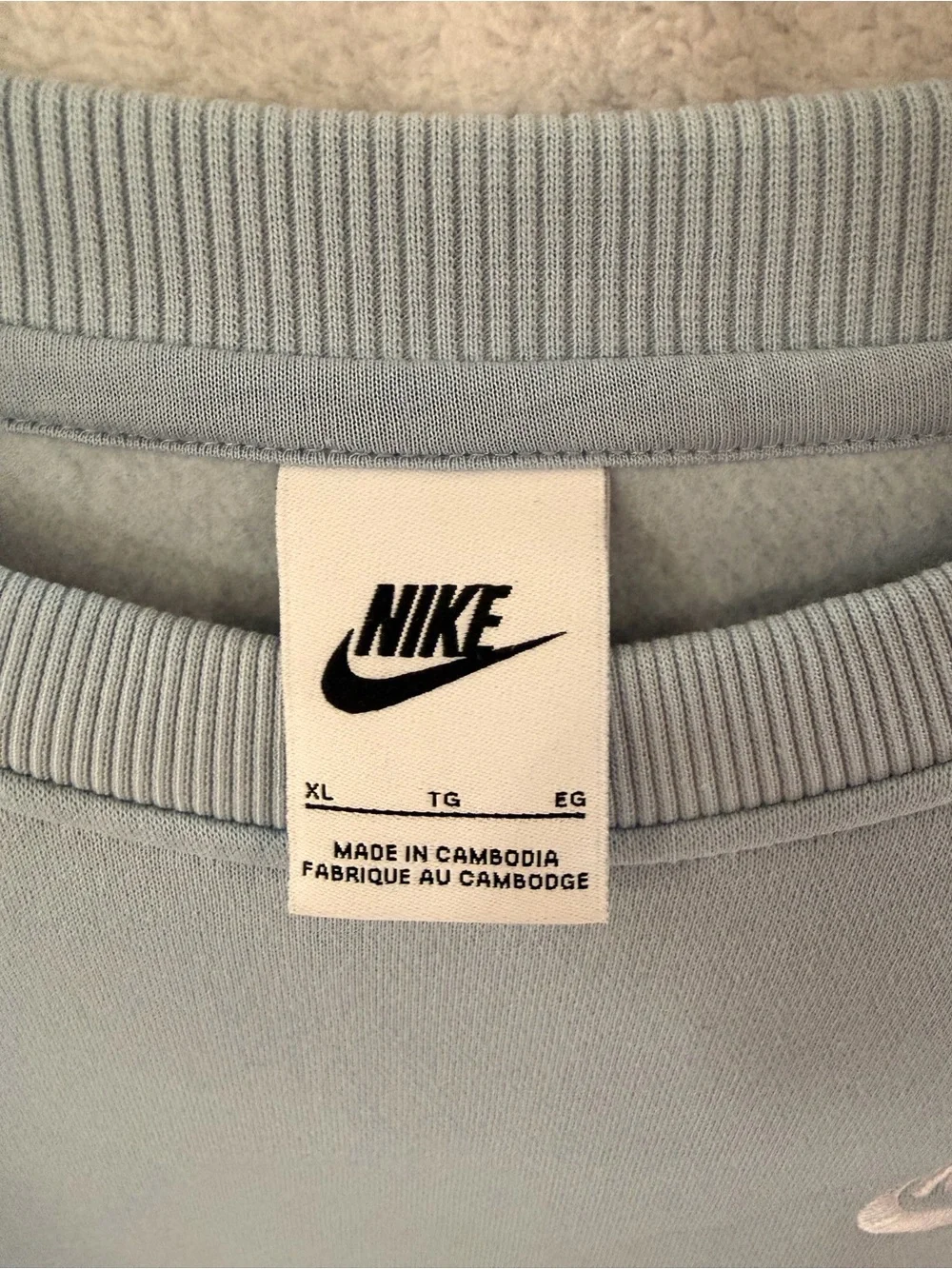 Nike Light Blue Crewneck Sweatshirt with White Logo